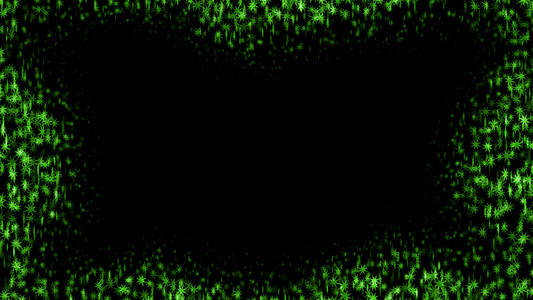 绿色树叶粒子边框修饰动画视频