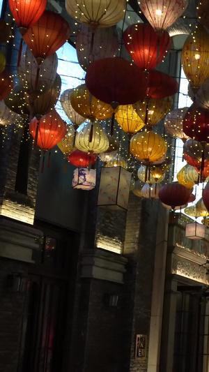 中国传统佳节团圆节中秋节国庆节灯会喜气洋洋的灯笼87秒视频