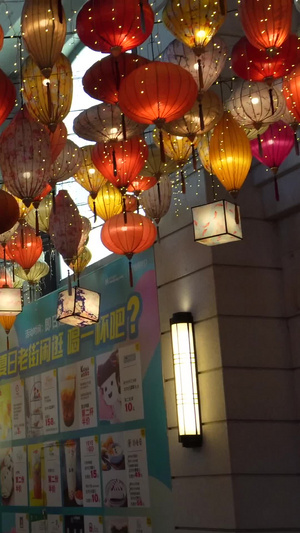 中国传统佳节团圆节中秋节国庆节灯会大红灯笼87秒视频
