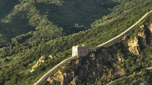 长城烽火台夕阳与落日长城建筑视频