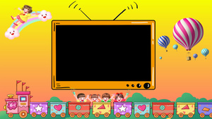 4K儿童卡通边框遮罩动画背景10秒视频