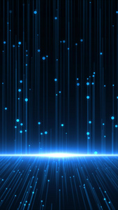 蓝色光效科技感粒子线条视频背景竖版背景科技视频