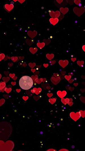 唯美粒子红心浪漫爱情背景26秒视频
