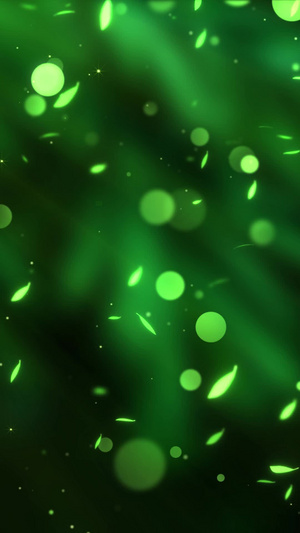 绿色清新粒子飘落背景20秒视频