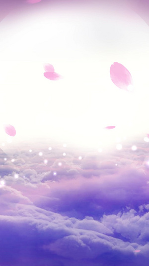 梦幻唯美粉色动态云端月亮背景视频30秒视频