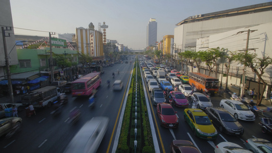 4K泰国曼谷城市公路车流延迟拍摄[交通流]视频