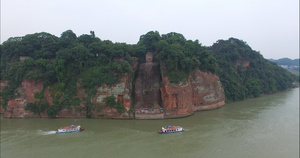 乐山大佛景区多角度航拍视频209秒视频