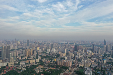 航拍武汉城市全景视频