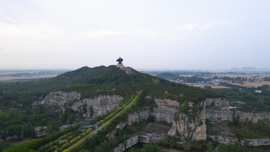 河南永城5A风景区芒砀山景区大汉雄风航拍4K视频