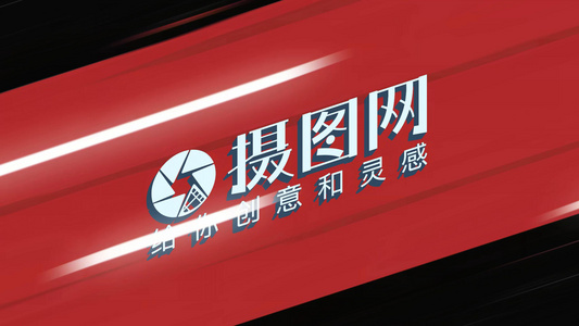 卡通logo演绎转场过渡速度线文字字幕片头视频