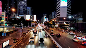 深圳夜景城市公路交通车流延时26秒视频