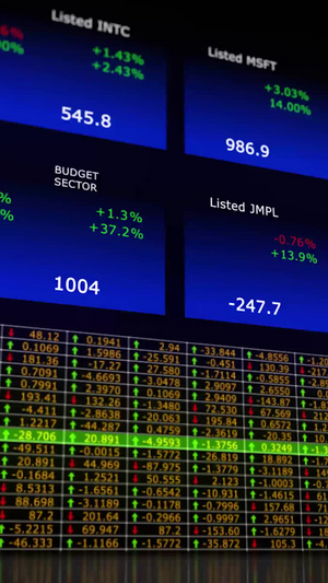商业股票行情室背景视频15秒视频