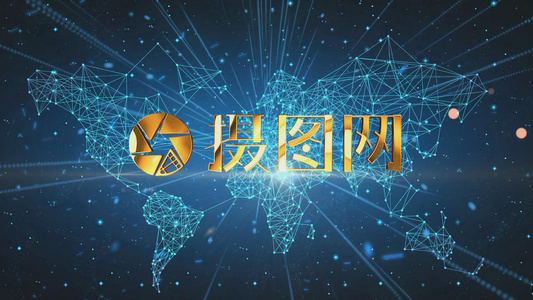 科技图文汇聚logo片头模板视频