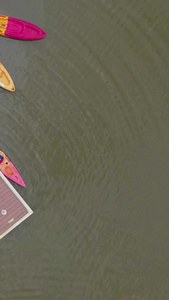 夏季亲子互动玩皮划艇户外运动视频