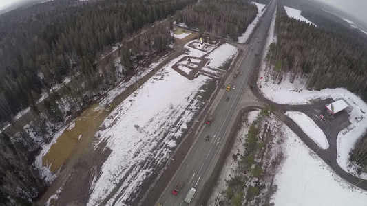 来自俄罗斯摩尔斯克摩斯可高速公路顶端的全景视频