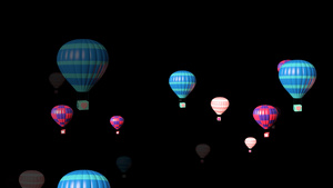 4K彩气球升空元素带通道15秒视频
