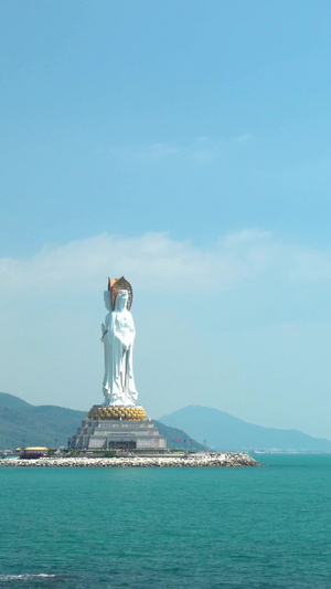 海南三亚5A景区南山旅游区观音延时南海观音18秒视频