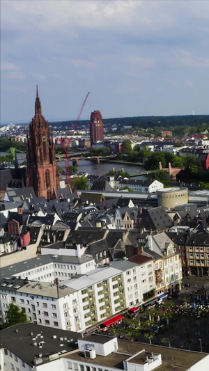 德国法兰克福市中心街景自由行22秒视频