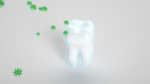 3d牙齿防护细菌入侵动画8秒视频