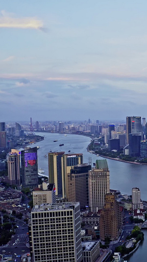 上海黄浦江陆家嘴夜景航拍29秒视频