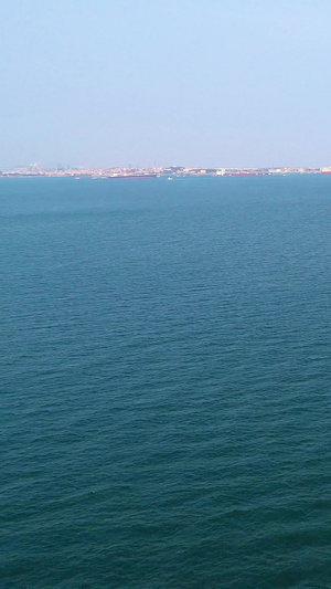 航拍远洋货轮进入繁忙的港口47秒视频