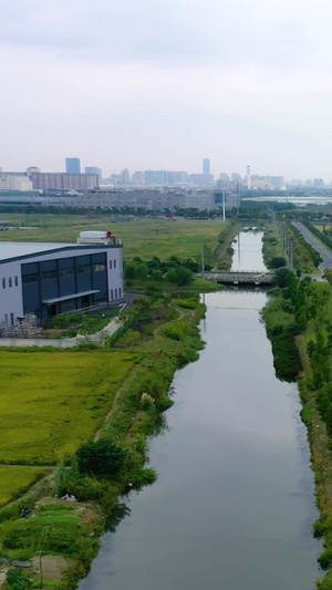 航拍工业城市环境空镜117秒视频