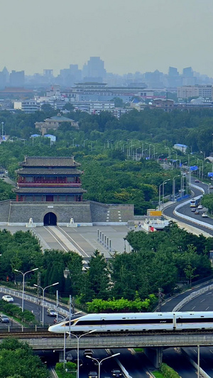 北京永定门高铁和谐号动车组106秒视频