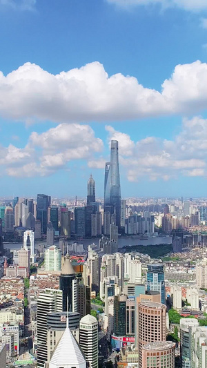 上海陆家嘴城市风光航拍40秒视频