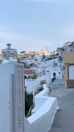 希腊著名海岛圣托里尼费拉小镇实拍视频81秒视频