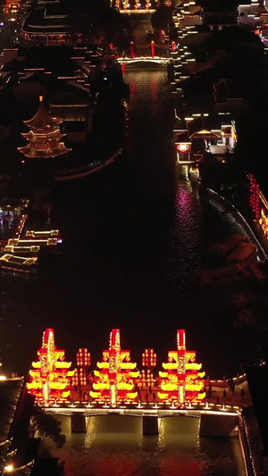 城市航拍南京夫子庙灯会101秒视频