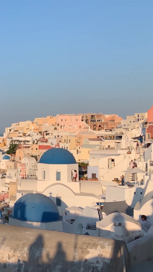 希腊著名旅游胜地伊亚小镇实拍视频49秒视频
