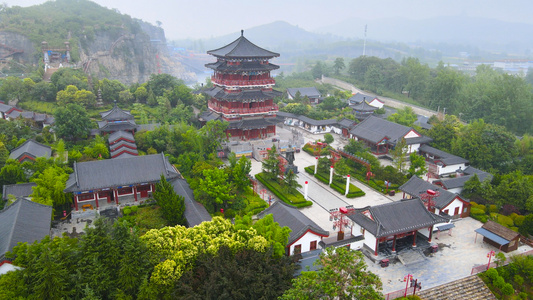 芒砀山5A风景区夫子崖文圣园景区4K视频