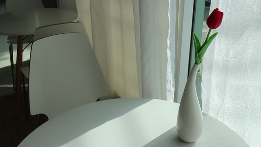 空调室的白窗帘视频