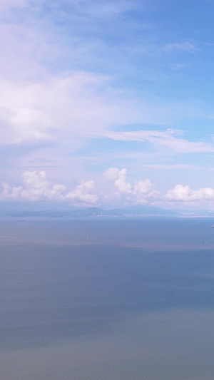 城市风光珠海海边航拍港珠澳大桥素材城市素材55秒视频