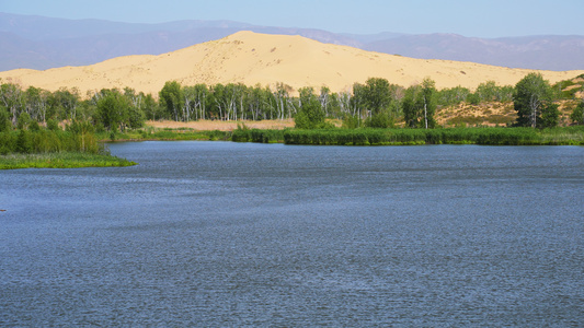 新疆哈巴河县5A级景区白沙湖自然风光4k素材视频