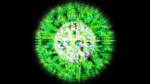 量子未来计算机绿色动画抽象光球球和光彩色可视化技术数字表面背景20秒视频
