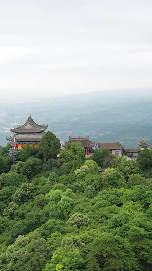 甘肃平凉崆峒山风光及山顶古建筑5A景区57秒视频