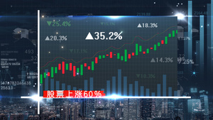 蓝色科技股票金融上下涨行情ae模板51秒视频