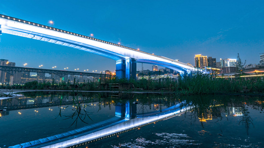 8K重庆渝澳大桥夜景延时摄影视频