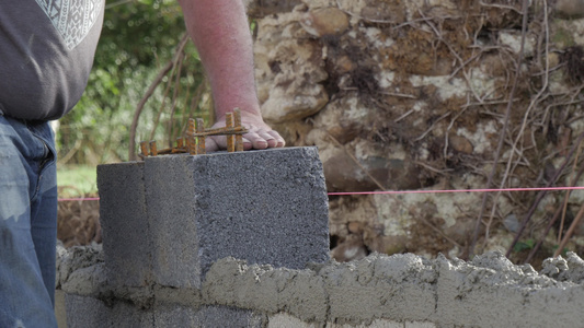 混凝土水泥块和混凝土的墙壁视频