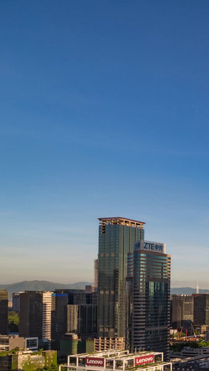 深圳高清科技园城市高楼建筑子弹头黄昏延时星级酒店20秒视频