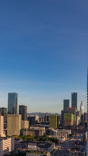 深圳高清科技园城市高楼建筑子弹头黄昏延时宣传片20秒视频