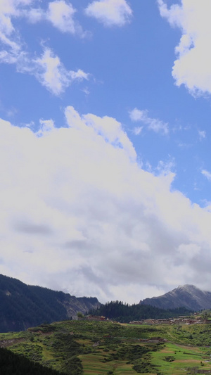 甘南著名旅游景区扎尕那景区东哇村延时视频高海拔16秒视频