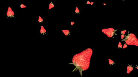水果草莓背景视频带通道视频