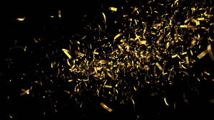 透明通道金色粒子彩带转场特效视频素材12秒视频