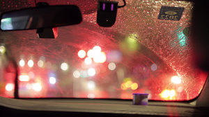 下雨的车窗特写空镜15秒视频