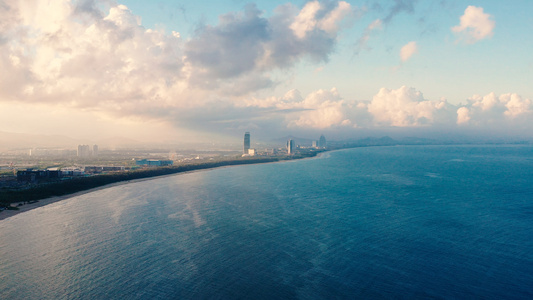 4k高清航拍三亚海棠湾海景风光视频