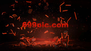 红色震撼破碎文字演示 aecc2014模板17秒视频