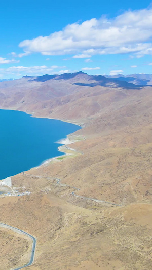 航拍碧水蓝天羊湖自然风景壮美中国92秒视频