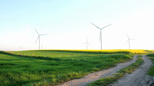 绿色能源风风力涡轮机概念视频
